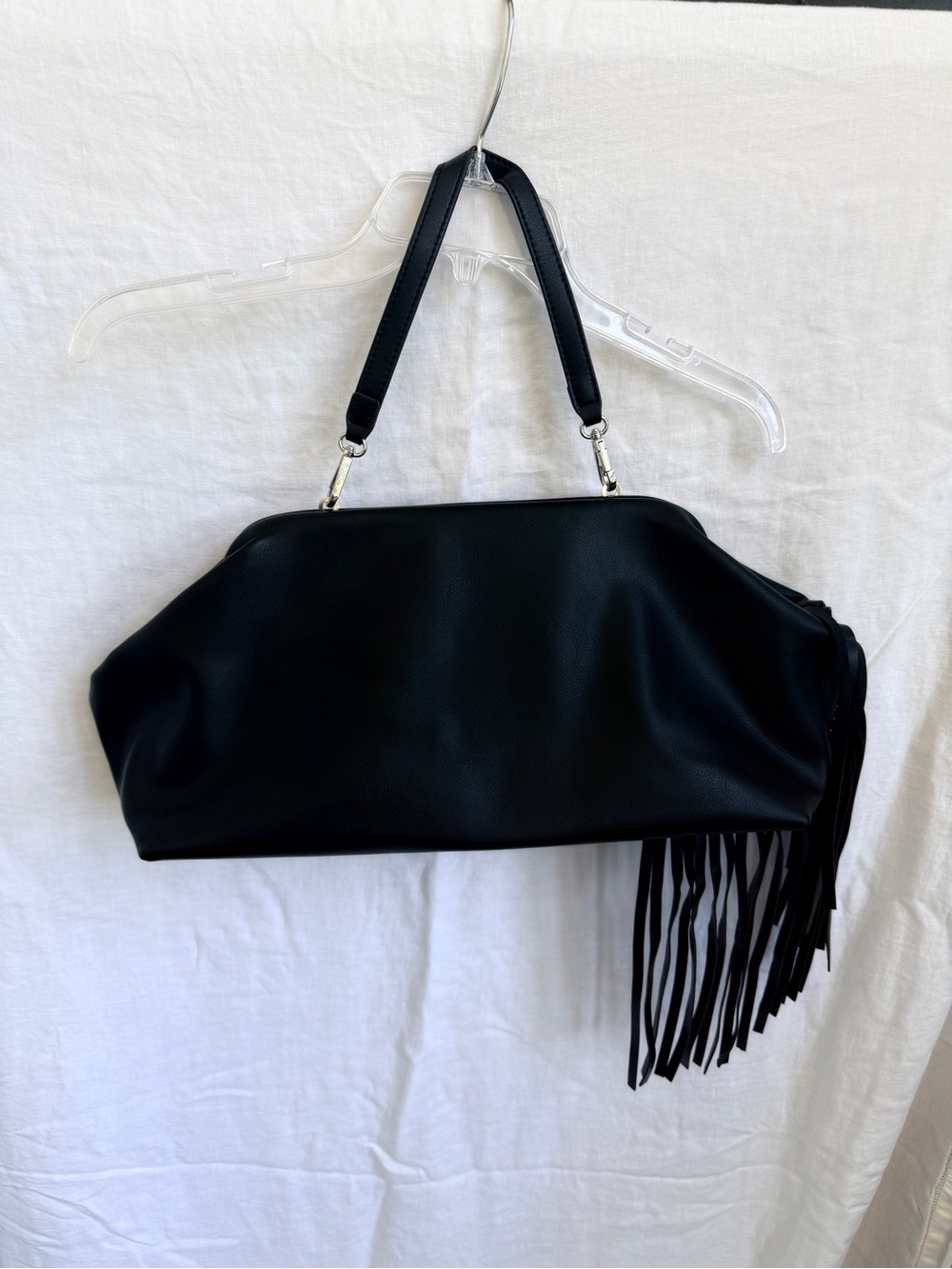 BCBG Black Fringe Shoulder Bag